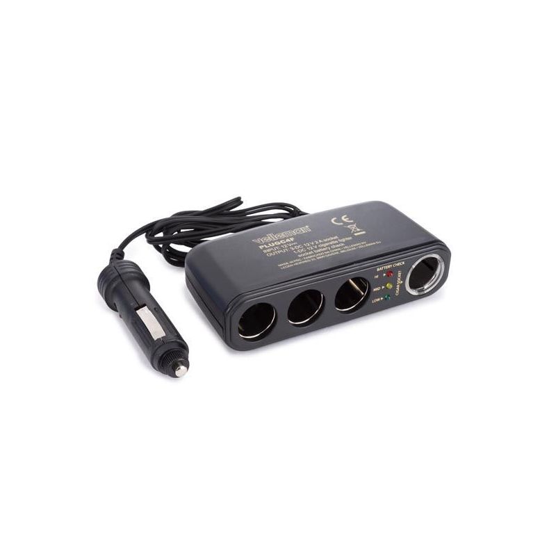 4-in-1 Cigarette Lighter Plug + Battery Tester