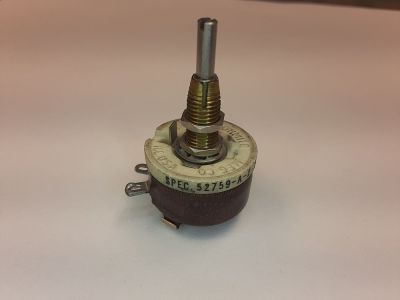 SURPLUS, USED, 52759-A-2 OHMITE 250 OHM 12-1/2 WATT .22 AMP RHEOSTAT LOCKING 1/8 inch SHAFT SCREWDRIVER TYPE