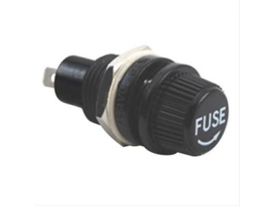 NTE FUSE HOLDER 5mmx20mm GMA fuse types, up to 10A / 250V, .520 Inch mounting hole size.