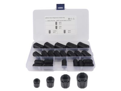 22PC Set 3.5mm, 5mm, 7mm, 9mm Ferrite Snap on Ring Cable Clip Core Noise Suppressor Interference Filter A3971