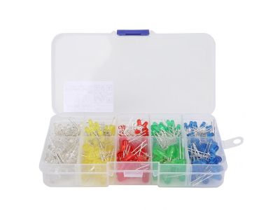 300Pcs 3mm 5mm LED Light White Yellow Red Blue Green Assortment Kit