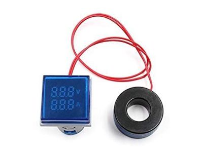 BLUE LED 115V 220V 240V 440V AC VOLT & AMP DIGITAL PANEL METER With Current Transformer AD16-22FSA 60-500VAC