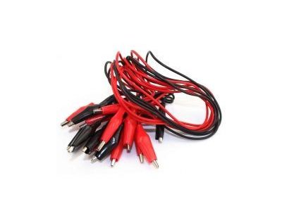 10 WIRE RED / BLACK BOOTED ALLIGATOR CLIPS JUMPERS ALLIGATOR SET