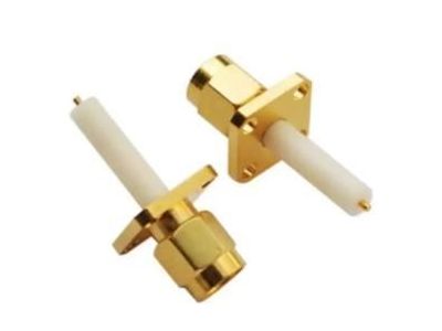 Omni Spectra SMA MALE Panel Mount SQUARE 4 Hole Flange CONNECTOR