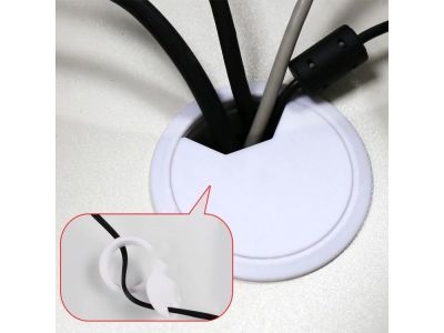 ABS Plastic Round Cable Box Computer Desk Cable Hole Cover, Grommet, 80mm, 3 Inch, White