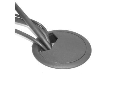 ABS Plastic Round Cable Box Computer Desk Cable Hole Cover, Grommet, 80mm, 3 Inch, Black