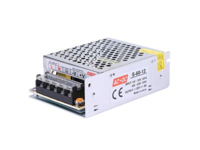 100-240VAC Input, 12VDC 5A Output POWER SUPPLY S-60-12, 60W LH-60W