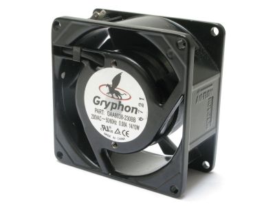 Gryphon 230 Volt AC, 80mm x 38mm Fan 161-242 VAC, .08A Square 80mm Ball Bearing