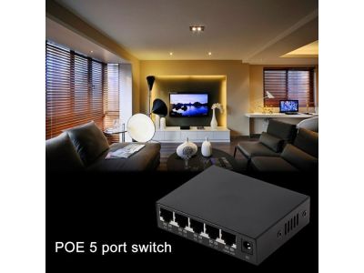 5 Ports 10/100Mbps POE Switch IEEE802.3af 48V Power Over Ethernet Network Switch for IP Camera VoIP Phone AP Devices