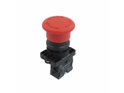 NC Normally Closed 10A 600V ZB2-ES542 Emergency Push EStop Button Mushroom Cap Stop Switch 22mm Mushroom Type