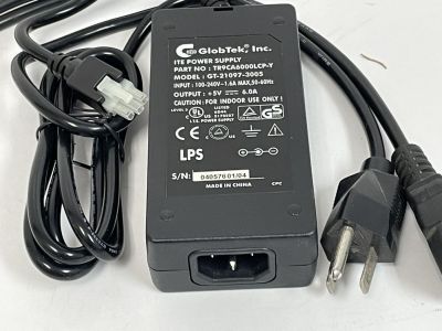 GlobTek Inc. ITE Power Supply Output 5VDC 6A, AC/DC Power Adapter w/ Molex Connector Plug, Input 100-240VAC, TR9CA6000LCP-Y Model GT-21097-3005