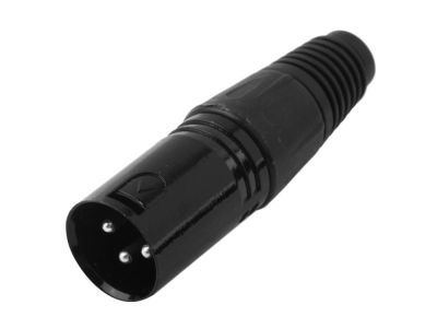 3 PIN MALE XLR INLINE CONNECTOR BLACK