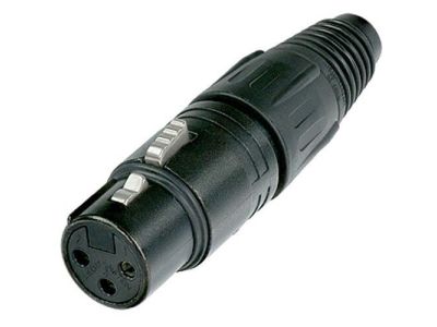 3 PIN FEMALE XLR INLINE CONNECTOR BLACK