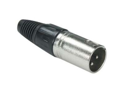 3 PIN MALE XLR INLINE CONNECTOR SILVER