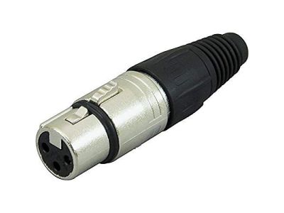 3 PIN FEMALE XLR INLINE CONNECTOR SILVER