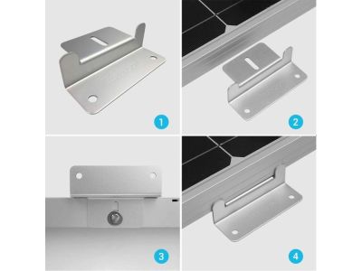4pc Solar Panel Aluminum Alloy Bracket Feet Set with Mounting Hardware
