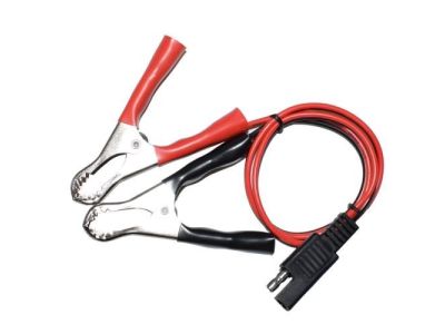 Molded SAE 2 Pin Auto Connector MLD to Alligator Clips Power Cord Battery Cable, 3ft 18ga