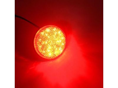 RED LED, 12VDC Voltage, Waterproof, Flashing Strobe or Constant On Mode, 2-3/8 Inch Diameter x 3/8 Inch Thick, 10 Stud for Mounting