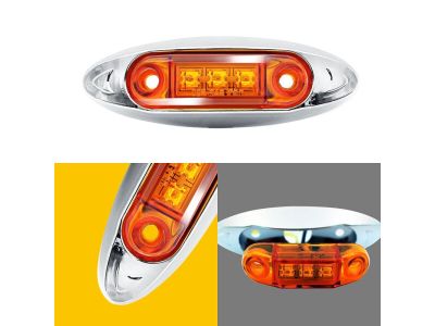 Amber Yellow LED, 12VDC 10-30V Voltage, Waterproof, Marker Running Light