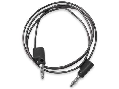 12 Inch Black test lead with stackable single banana plugs on both ends