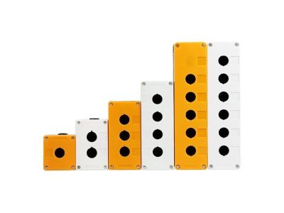 4 Hole, 22mm, Waterproof, Equipment Button Switch Control Box, Yellow