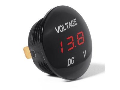 RED LED DC VOLT DIGITAL PANEL METER 3.2v-30V, 1-1/8 Inch Hole Size.