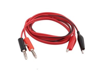 Alligator to BananaTest Lead Set, 36 Inch, Red and Black, 18ga