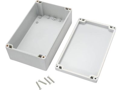 IP65 Weather Proof Sealed Chassis Box, Enclosure, with Lid. Polycarbonate ABS, Gray, 263x185x60mm