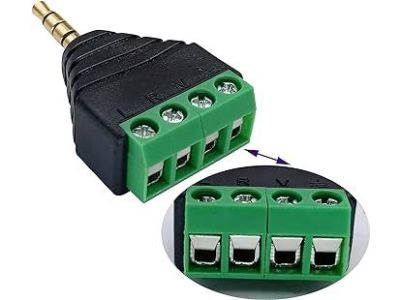 3.5mm 4 Conductor Plug / Male to Screw Terminals