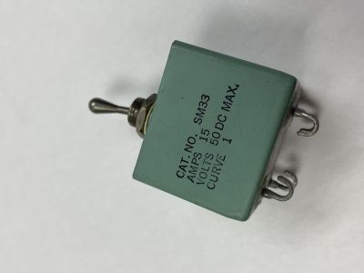 Heinemann, 15A 15 Amp 50VDC, Toggle Breaker, New Old Stock, DPST, On - Off, W11