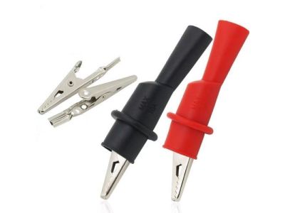 PUSH ON ALLIGATOR MULTIMETER TEST LEAD SET, CAT III 1000V, REPLACES FLUKE and OTHERS