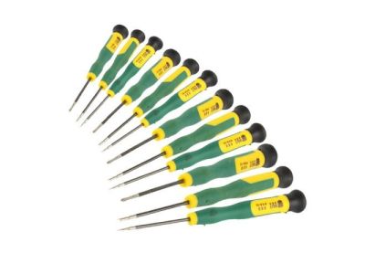 12 PC Screwdriver Tool Set, Torx T2 to T8, Slot 2.0, Phillips PH00, PH000, Y 2.5, Star 0.8, 1.2, Best 666.