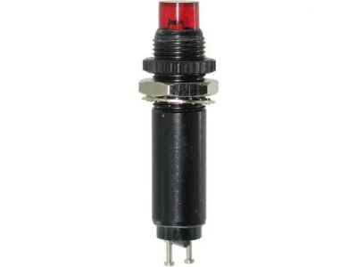 Dialight Panel Mount Indicator Red Neon 0.375 inch 105-125VAC/VDC Solder 249 Series W11