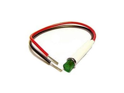 INCANDESCENT LAMP 12V 6 inch LEADS GREEN soLiCo SOLICO