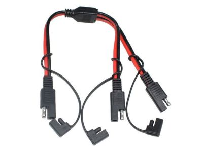2 PIN MLD Y ADAPTER SPLITTER CONNECTOR 14GA, SAE, 12 inch Long