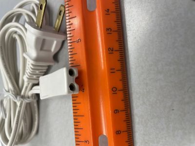 Non Polarized AC Power Cord, Classic Vintage Sony Type, Boom Box, Audio Cassette, 8x12mm, 8mm Centers, W12