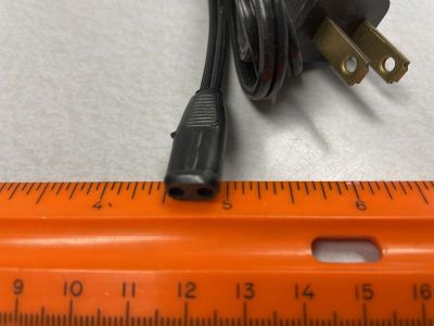 Non Polarized Oval Oblong, AC Power Cord, 6ft, Classic Vintage, 7x11mm, 5mm Centers, W12