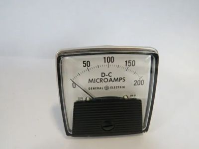 GE 0-200 200uA DC Microamps AMP PANEL METER 2-3/4 inch hole size