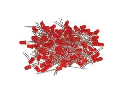 100pk 5mm Red Super Bright Diffused LED