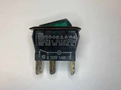 Philmore 30-552 Lighted Snap in Rocker Switch 125VAC SPST 15A ON-OFF Green ARCOLECTRIC 5503PT, R13-249, W01