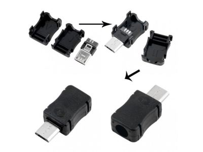 USB Micro 5 PIN MALE CABLE MOUNT, SOLDER TYPE REPLACEMENT PLUG