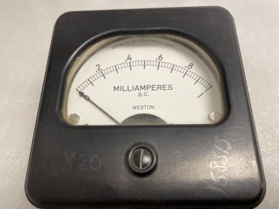 Weston 0-1mA DC Milliamperes AMP PANEL METER 2-3/4 inch hole size, Antique Surplus,