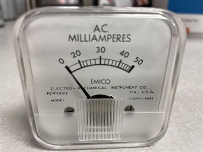 EMCO 0-50mA AC Milliamperes PANEL METER 2 inch hole size, RF21/4C-6326