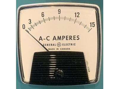 GE 0-15A AC AMP PANEL METER 2-3/4 inch Hole size, 512X70, D0-91