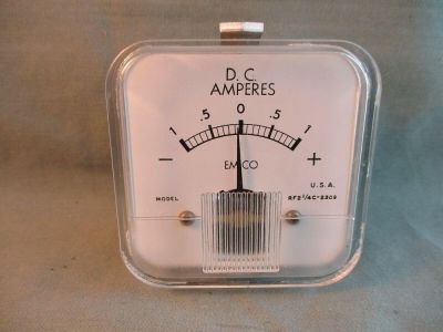 EMCO 1-0-1 DC AMPERES PANEL METER 2 inch hole size, RF21/4C-2309