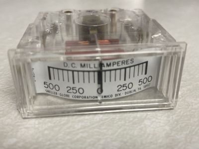 EMICO 500-0-500mA DC Milliamperes Edge Panel Meter, 1-3/4x3/4 Inch Slot
