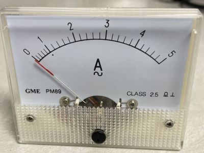 GME 0-5 AC Amperes PANEL METER 2 inch hole size, 2-1/2x3-1/8 Face size