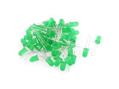 100pk 5mm Green Super Bright Diffused LED
