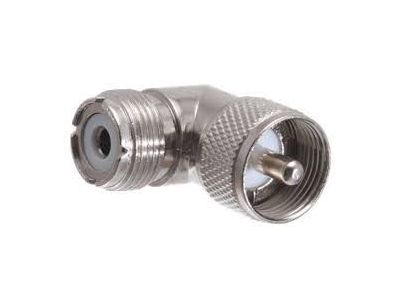 RIGHT ANGLE UHF MALE TO FEMALE ADAPTOR