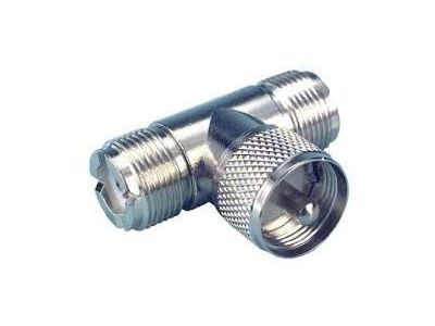 UHF 1 MALE - 2 FEMALE T ADAPTOR M358 SPLITTER T